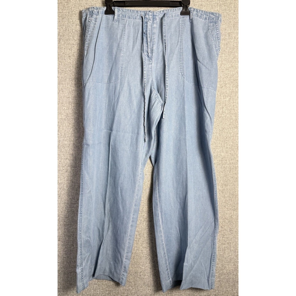 Emma James Light Wash Blue Tencel High Rise Wide Leg Lightweight Mom Jeans‎ 18W